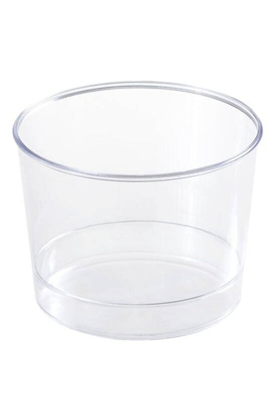 Plastik Tatlı Kabı Kasesi Kristal Kapaklı 10 Adet 180 Cc