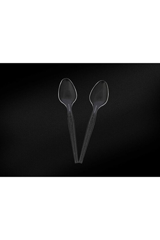 Plastik Kaşık Lüks Şeffaf 100 Adet - Kristalize Sert