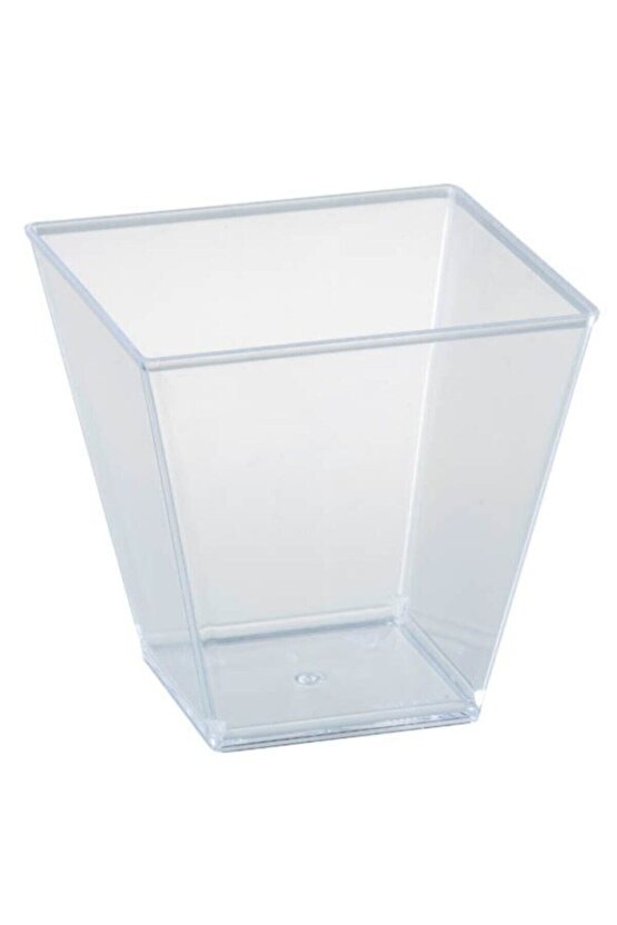Kristal Plastik 60 ml Kübik Kase Sosluk (25ADET)