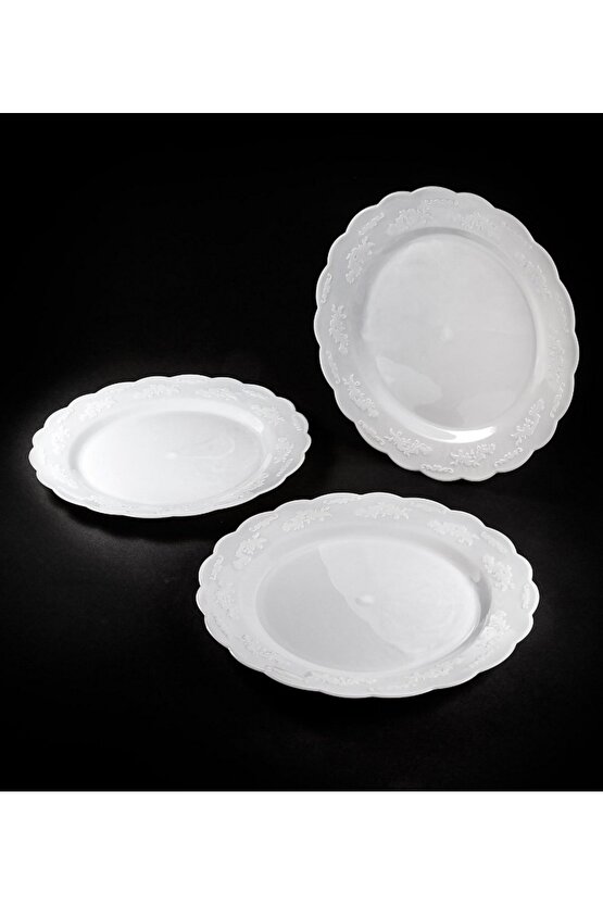 Plastik Tabak Ps - 18.5cm 6 Adet (1 Paket) Beyaz