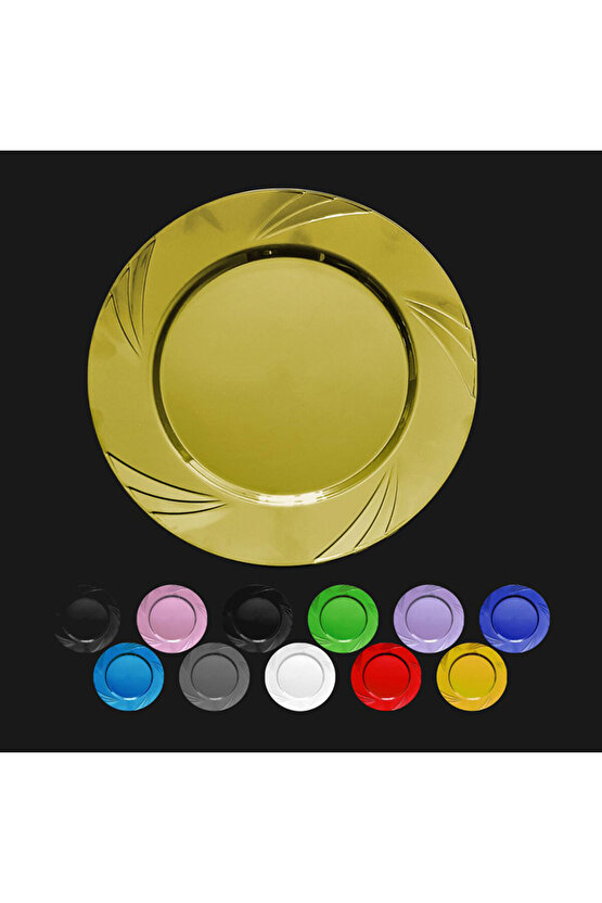 Plastik Tabak Sert Lüks 22cm (6 Adet) Sarı