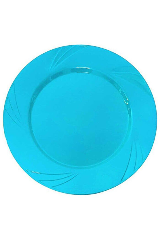 Plastik Tabak Sert Lüks 26cm (6 Adet) Mavi