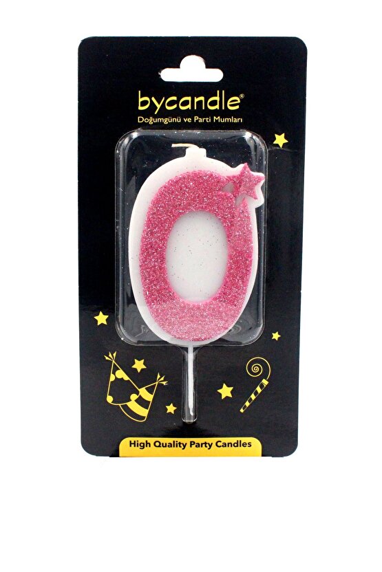 Simli Pembe Rakam Mum-0