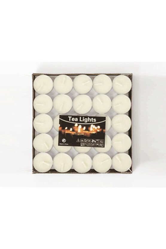 Beyaz 50li Tealight Mum