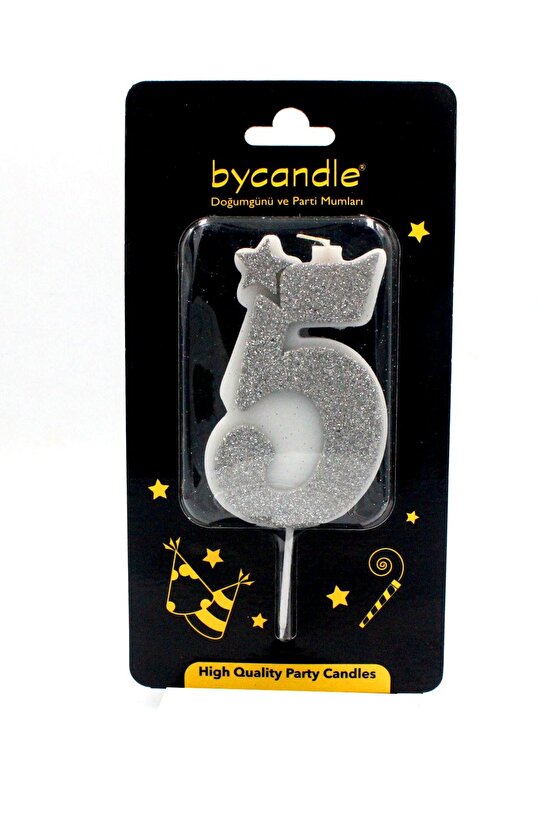 Simli Gri Rakam Mum-5