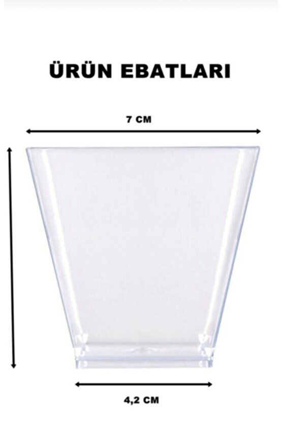 Kristal Plastik Akrilik Prizma Kübik Kase 200cc 24 Adet - Kapaksız