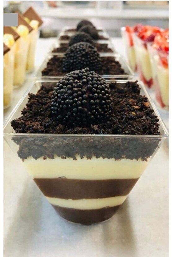 Kristal Plastik Akrilik Prizma Kübik Kase 200cc 24 Adet - Kapaksız