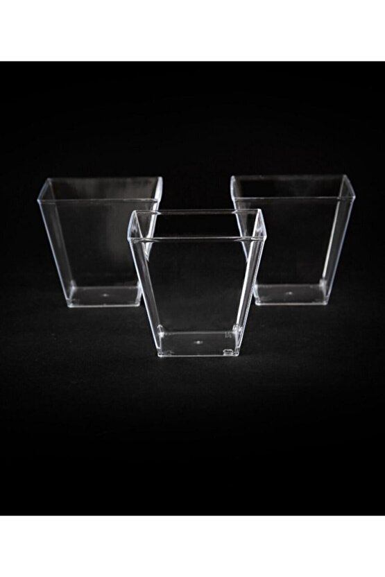 Kristal Plastik Akrilik Prizma Kübik Kase 120cc 24 Adet - Kapaksız