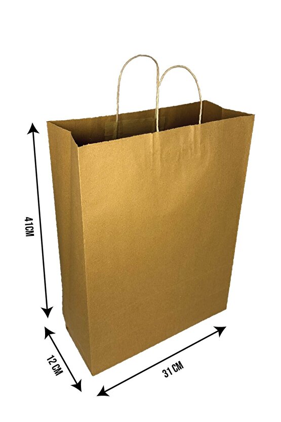 31x12x41 Burgu Saplı Karton Çanta Büyük Boy
