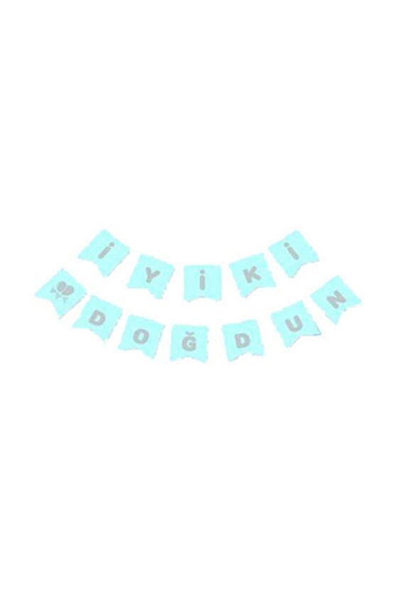 Banner Iyiki Doğdun Mavi Gümüş