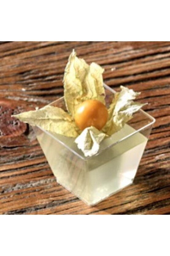 Kristal Plastik 200 Cc Kübik Kase Kapaklı (25 ADET)