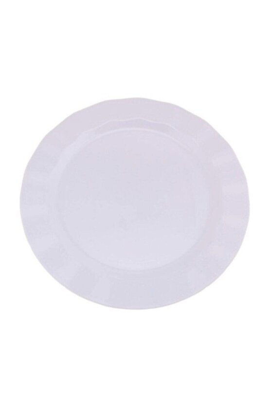 Plastik Tabak Sert Lüks 18cm (6 ADET) Renk Beyaz