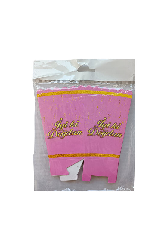 İyi Ki Doğdun Pembe Mısır Kutusu (İyi Ki Doğdun Pembe Popcorn) 8li