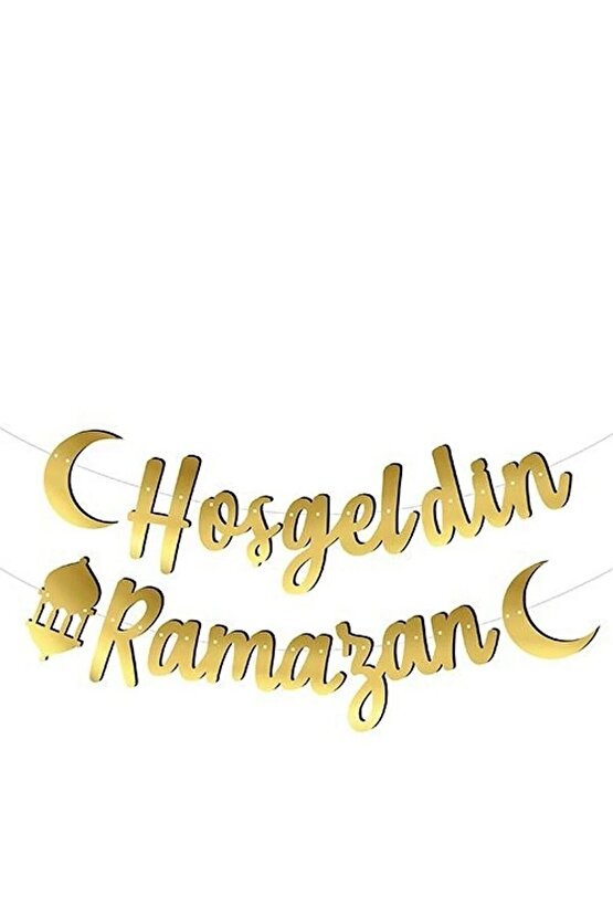 Kaligrafi Banner Hoş Geldin Ramazan Altın Hoşgeldin Ramazan
