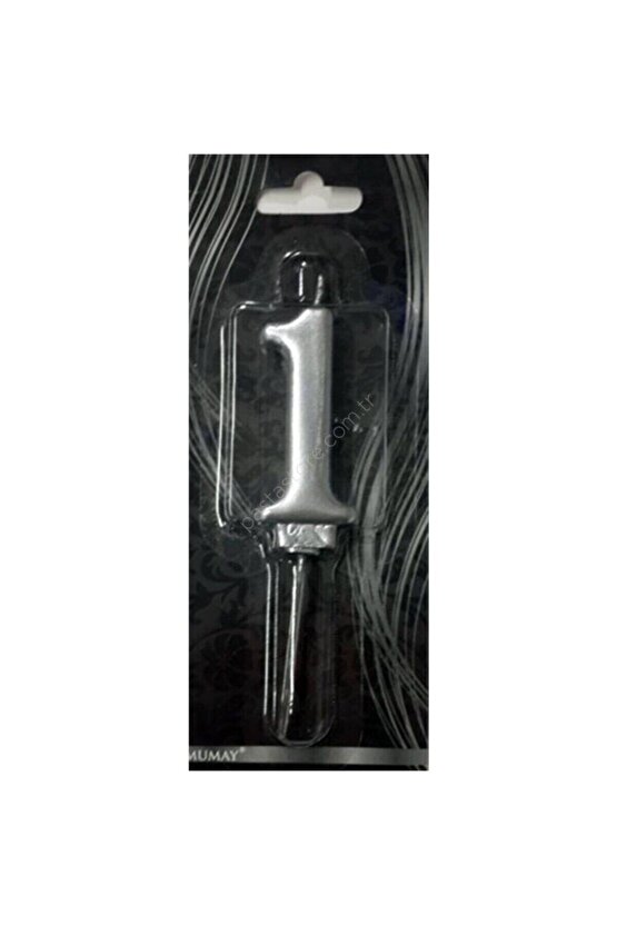 1 Rakam Gümüş Mum