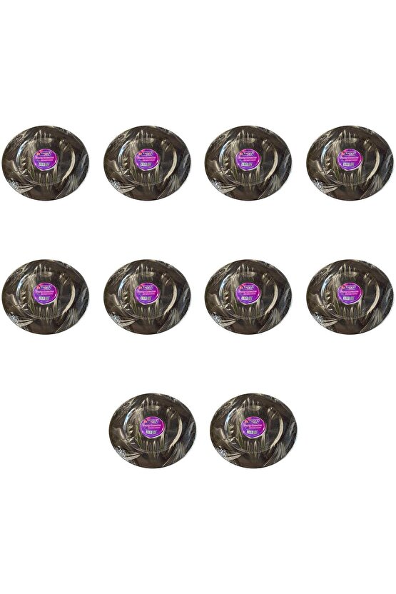 Kullan At Parti Davet Sunum Servis Plastik Sert Mika Tabak - 26 Cm. - Siyah - 6 Adetlik 10 Paket