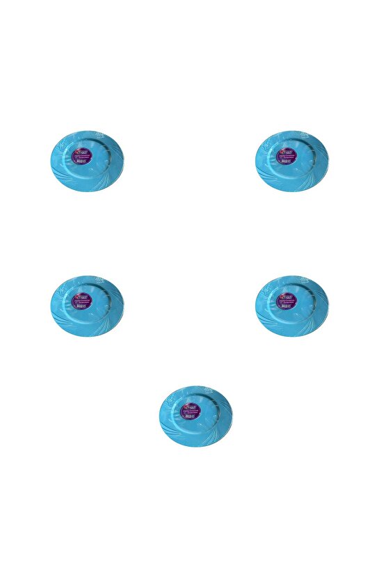 Kullan At Parti Davet Sunum Servis Plastik Sert Mika Tabak - 26 Cm. - Turkuaz - 6 Adetlik 5 Paket