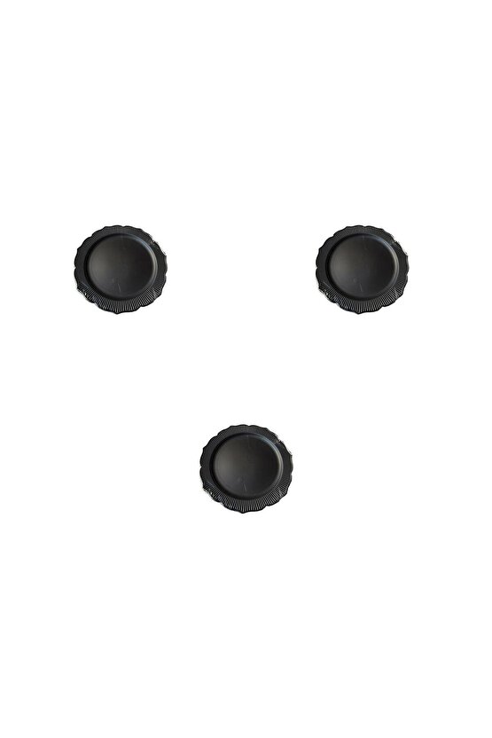 Davet Doğum Günü Parti Sert Plastik Yuvarlak Mika Tabak - 18 Cm. - Siyah - 6lı 3 Paket