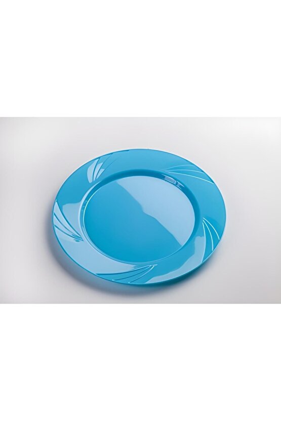 Kristal Plastik Mika Tabak 26cm Mavi 12 Adet