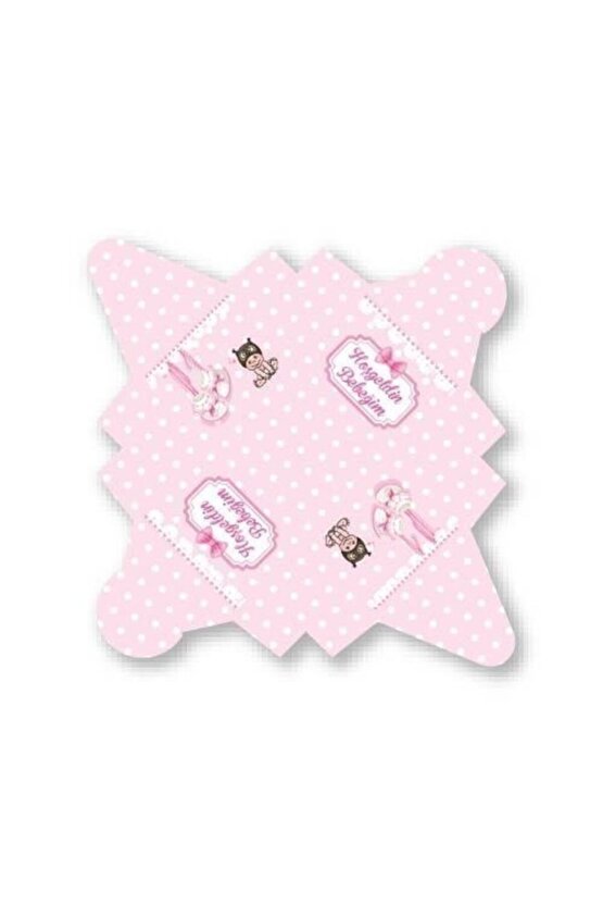 Hoşgeldin Bebeğim Pembe Lokum Ve Şekerleme Kutusu 50 li