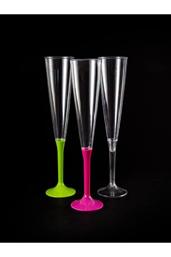 At Kristal Şampanya Kadehi 10lu - PEMBE