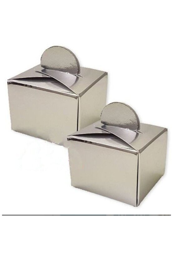 Gümüş Kare Lokum Kutusu 50 Adet