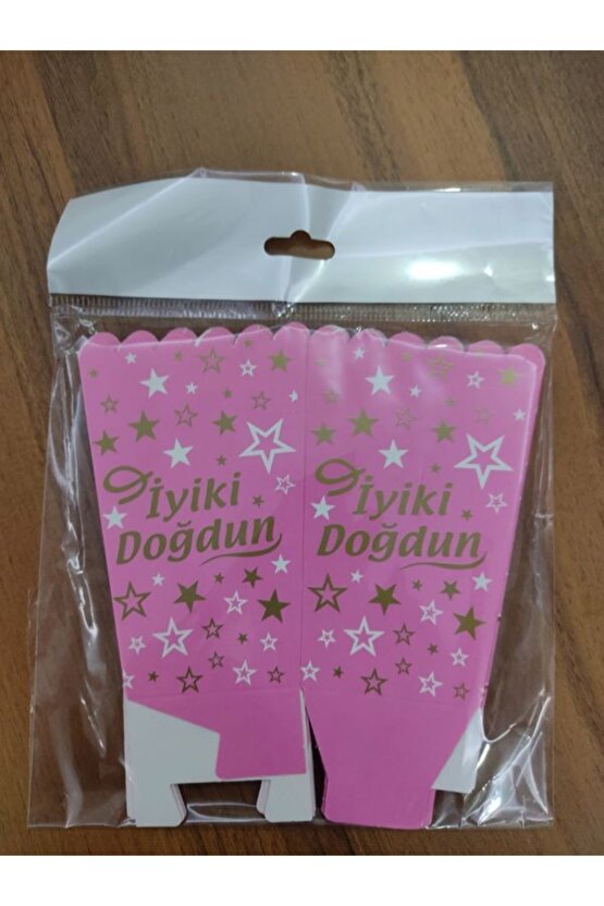 Pembe Altın Yazılı Iyiki Doğdun Mısır Kutusu 8li