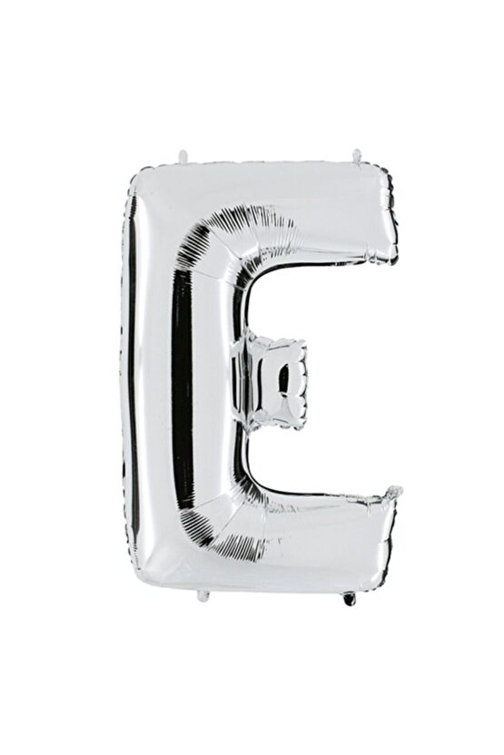 E Harflı Folyo Balon 100cm Gümüş Rengi