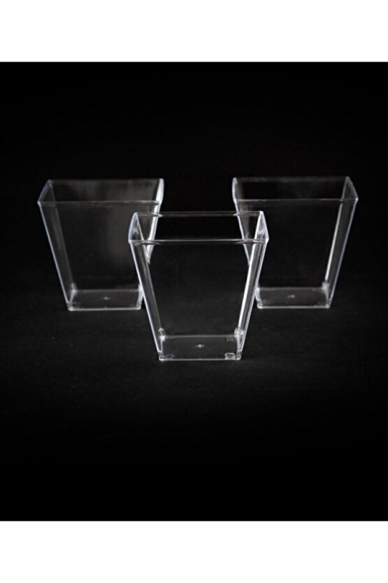 Plastik Akrilik Prizma Kübik Kase 120cc *12 Adet - Kapaksız