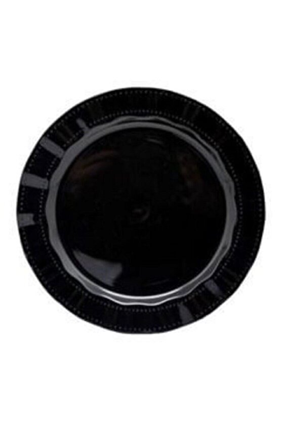 Plastik Sert Lüks Tabak Siyah 22 cm 6 Kişilik