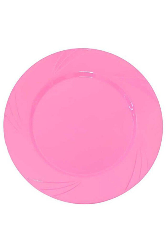 Plastik Tabak Sert Lüks 22cm (6 Adet) Pembe