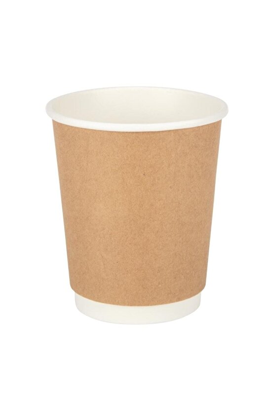 Çift Katlı 8 oz Kraft Double Wall 100 Adet Karton Bardak