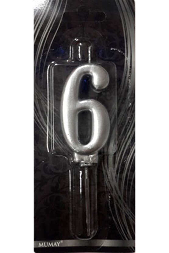 6 Rakam Gümüş Mum