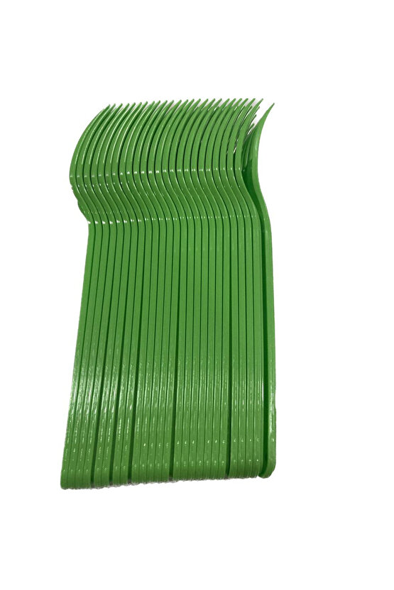 Renkli Plastik Çatal Yeşil 25 adet