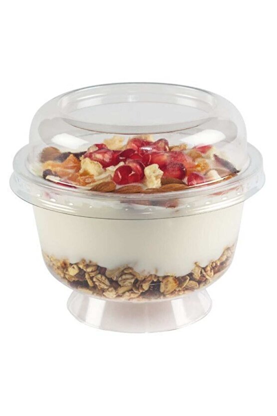 Ayaklı Plastik Tatlı Kabı Ayaklı Kase 130 Cc 50 li