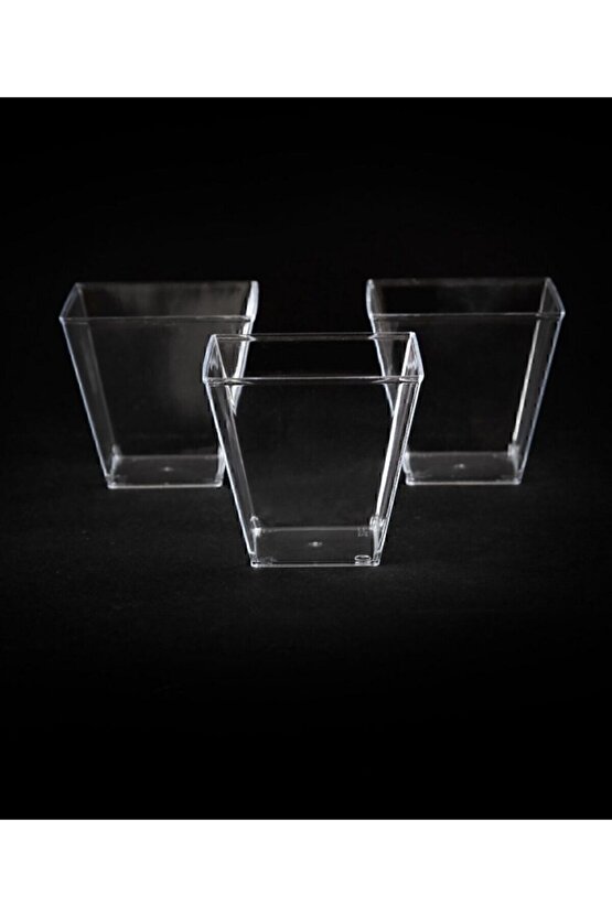 Plastik Akrilik Prizma Kübik Kase 200 Cc 10 Adet