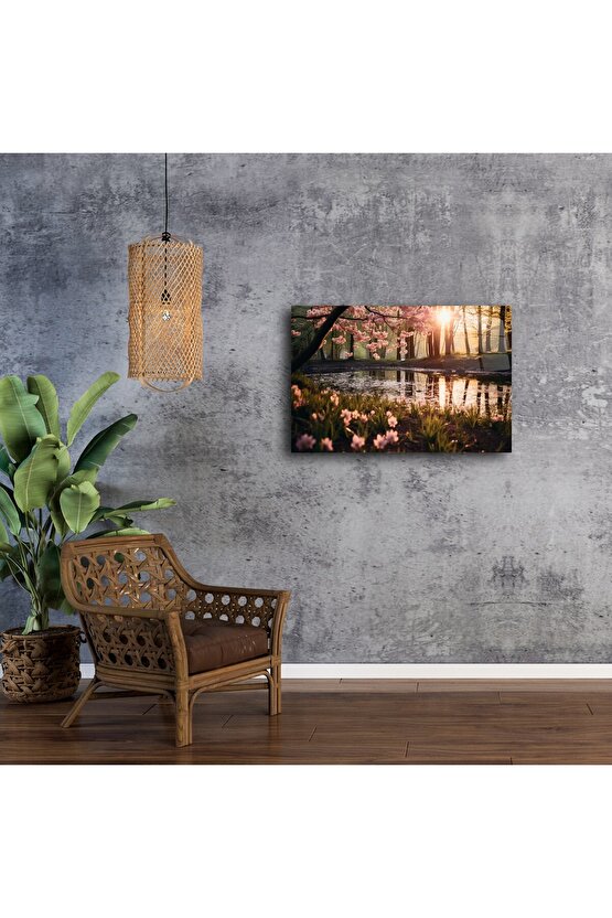 Premium Bahar Manzarası Metal Duvar Sanatı