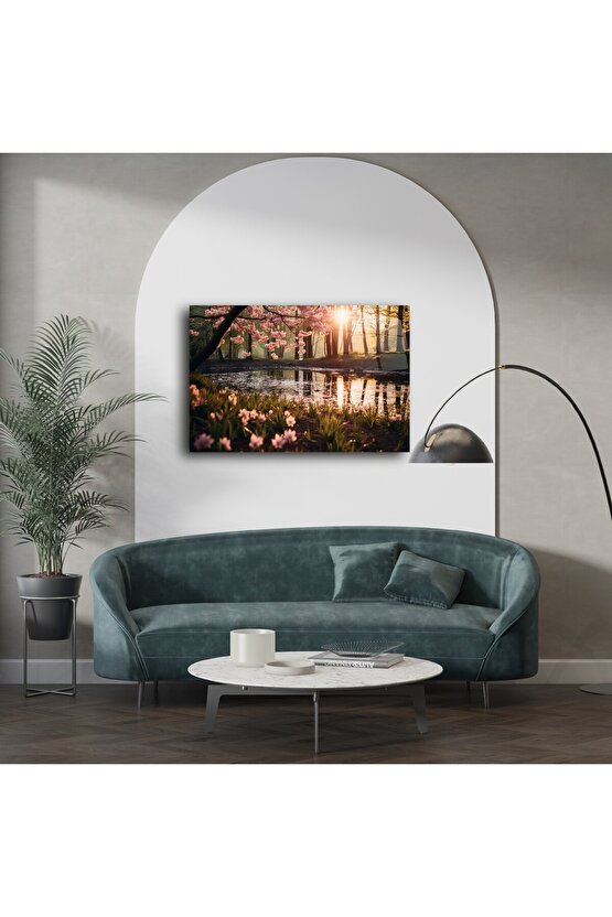 Premium Bahar Manzarası Metal Duvar Sanatı