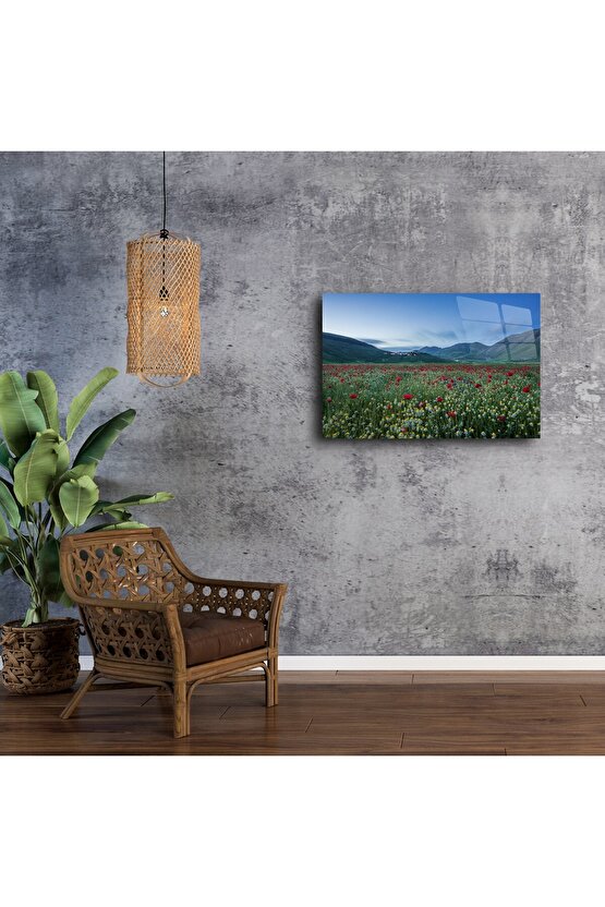 Gün Batımı Kiraz Çiçeği Kanvas Duvar Sanatı