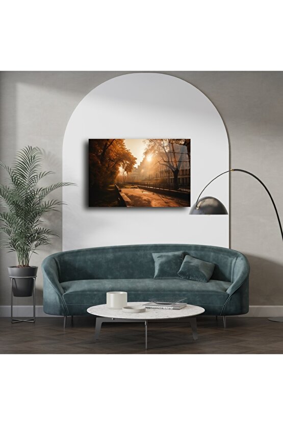 Yüksek Kaliteli Pembe Kiraz Çiçeği Manzarası Metal Duvar Sanatı