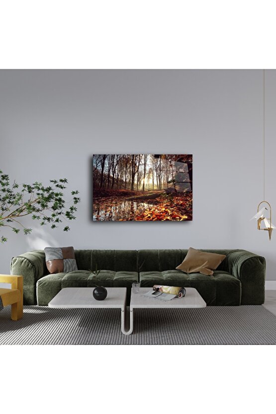 Sonbahar Ormanı Cam Tablo