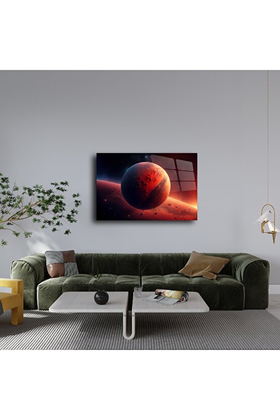 Mars temalı galaksi sanat paneli