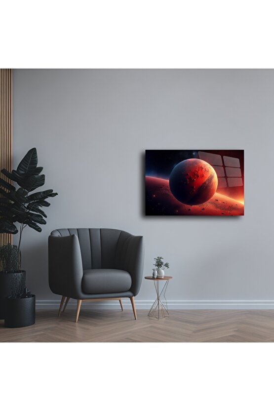 Mars temalı galaksi sanat paneli