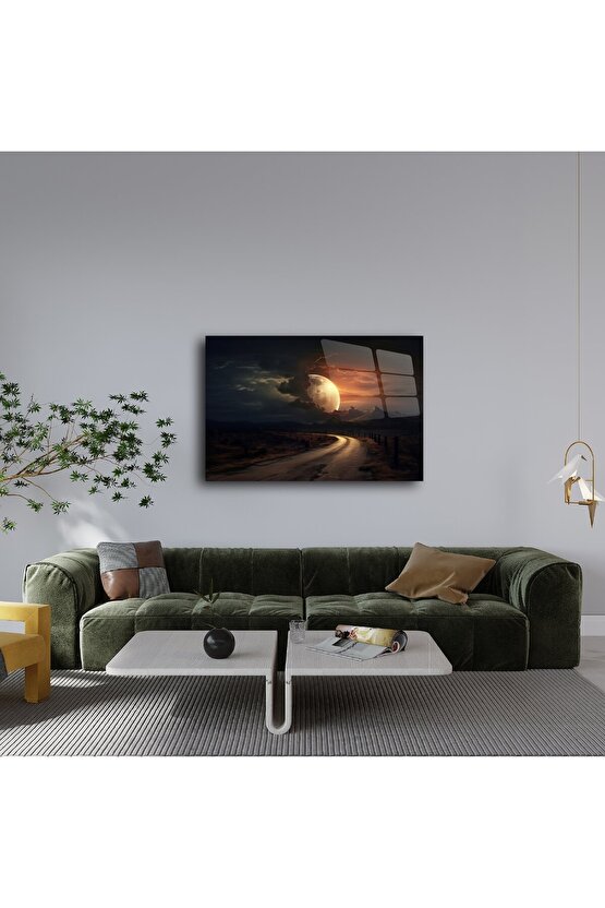 Cam Tablo Ay Manzarası