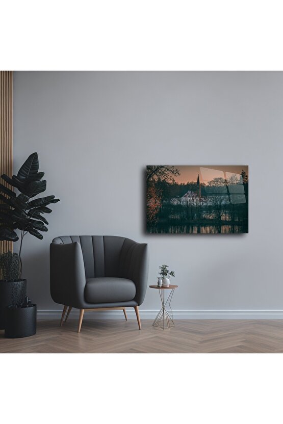 Rustik Manzara Cam Tablo