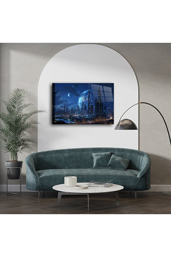 Modern Bilim Kurgu Gece Gökyüzü Dekoru