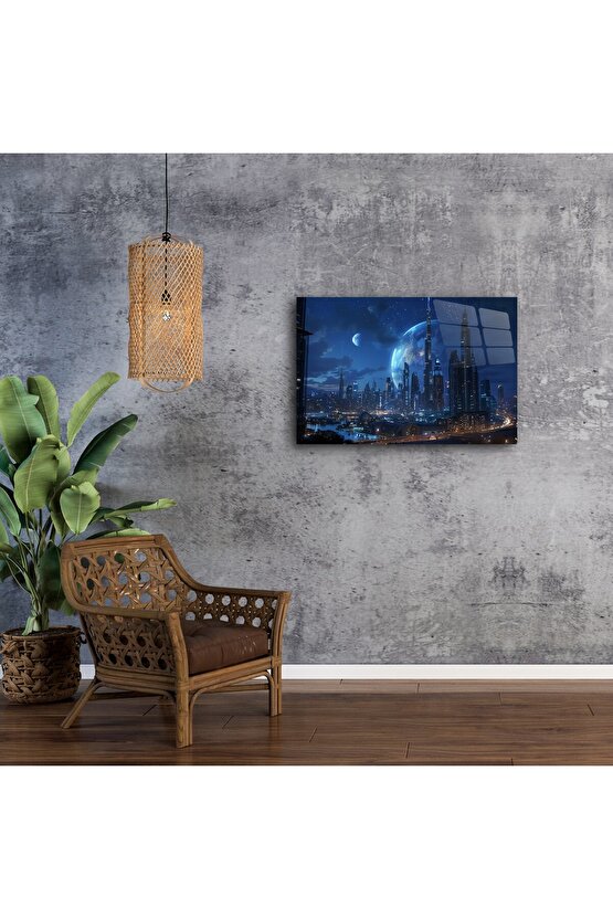 Modern Bilim Kurgu Gece Gökyüzü Dekoru