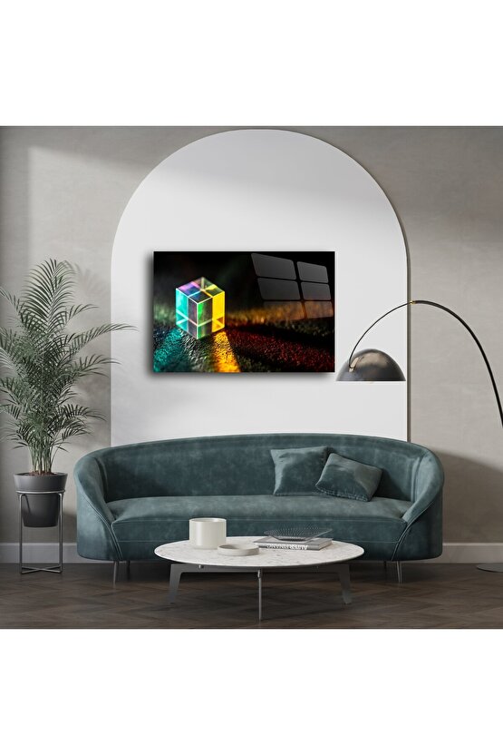 Kristal Cam Küp Prizma Duvar Sanatı