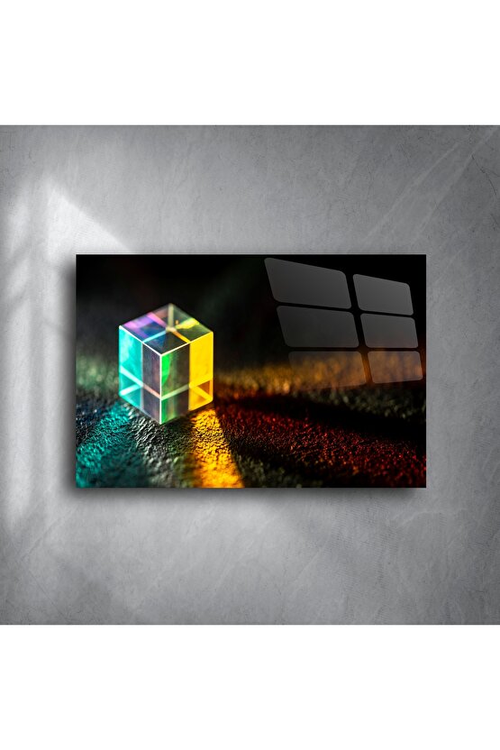 Kristal Cam Küp Prizma Duvar Sanatı