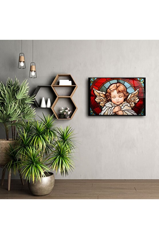 Cam Duvar Sanatı Melek Figür Paneli